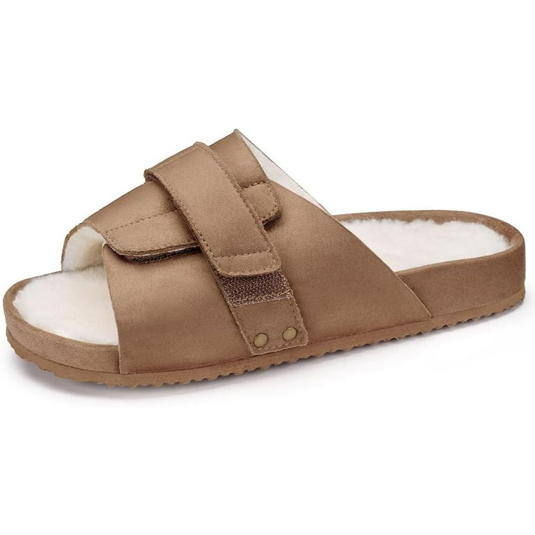 Women's Open Toe Slippers with Arch Support, Ladies Adjustable