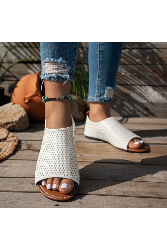 Women's Open Toe Slouchy Low Block Heel Ankle Boots