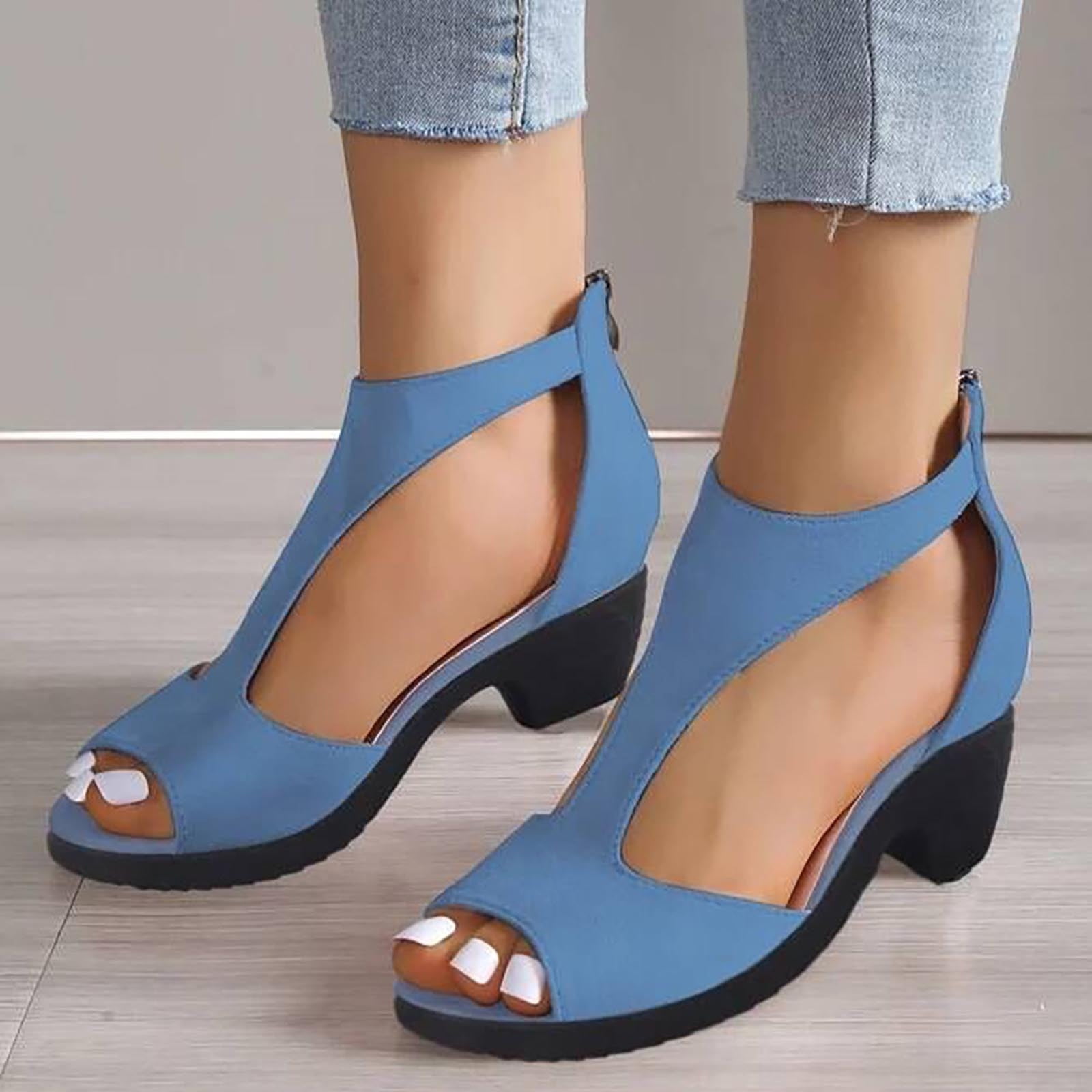 Women s Open Toe Stiletto Heeled Ankle Strap Sandals Comfort Smart Office Formal Work Party Occasion Heeled Open Toe Shoes Walmart