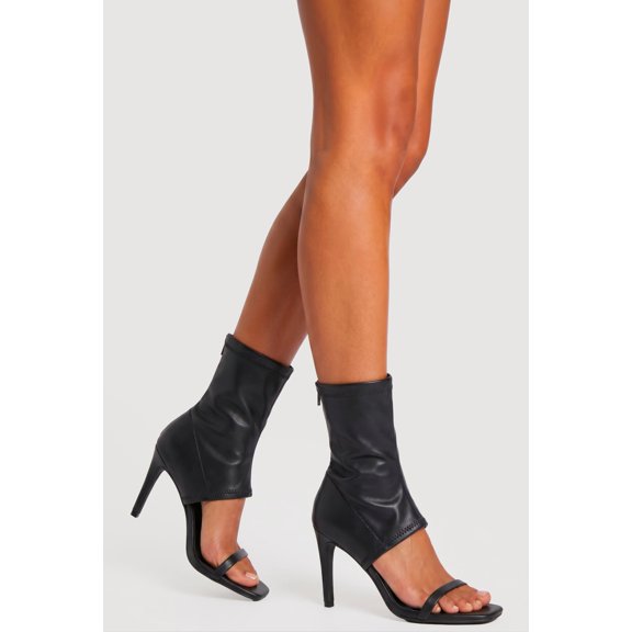 Women's Open Toe Zip Back Stiletto High Heels