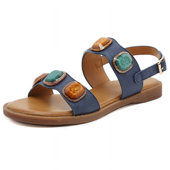 Women's Open Toes One Band Ankle Strap Flat Sandals