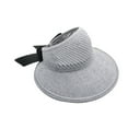thumbnail image 1 of Women's Visor Sun Hat, Foldable Wide Brim Breathable Open Top Cap, Summer Outdoor Sun Protection for Beach or Travel, Lightweight and Packable - Grey, 1 of 4