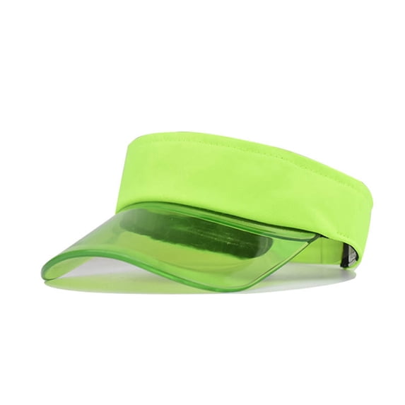 Women's Open Top Sun Visor, Transparent Brim Solid Color Fashion Hat, UV Protection for Running, Outdoor, and Daily Summer Activities, Ponytail Friendly-Light Green