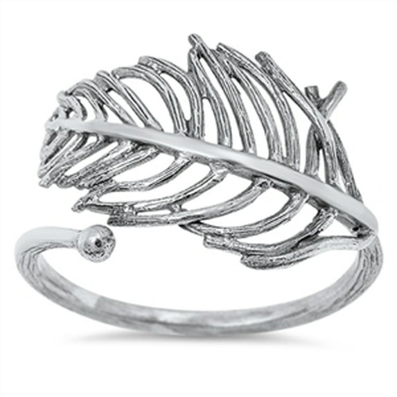 Women's Open Tree Leaf Ring .925 Sterling Silver Band Jewelry Female Male Unisex Size 4