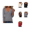 thumbnail image 1 of Women's Openwork Knit Sweater Top – Long Sleeve Casual Crewneck Loose Fit Tunic Blouse Pullover for Fall Winter, 1 of 8