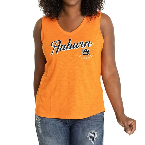 Women's Orange Auburn Tigers Sloan Slub V-Neck Tank Top