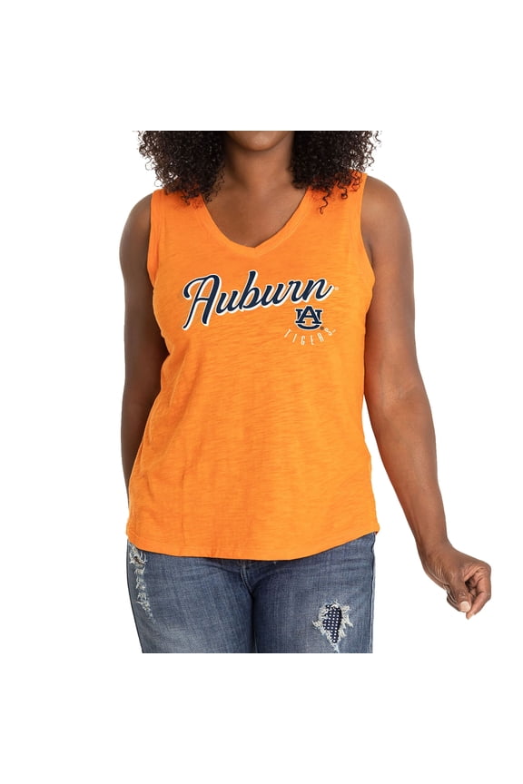 Women's Orange Auburn Tigers Sloan Slub V-Neck Tank Top