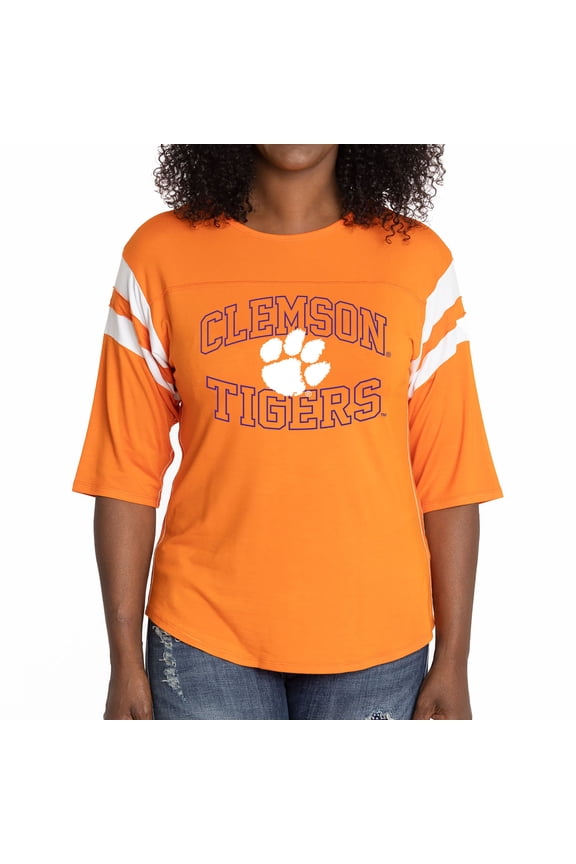 Women's Orange Clemson Tigers Abigail Jersey T-Shirt