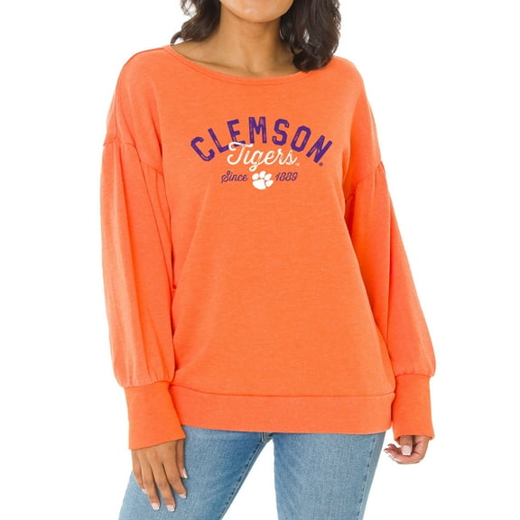 Women's Orange Clemson Tigers Brooklyn Pullover Sweatshirt