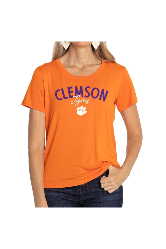 Women's Orange Clemson Tigers Scarlet Scoop Neck T-Shirt