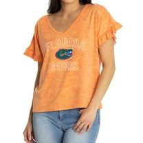 Women's Orange Florida Gators Daisy Tri-Blend V-Neck T-Shirt