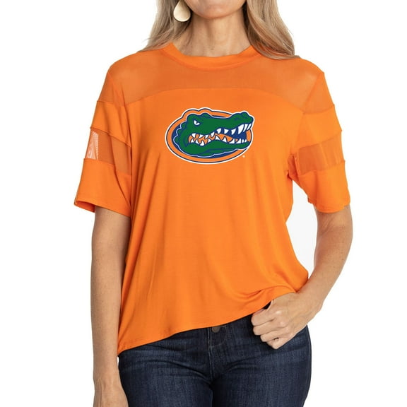 Women's Orange Florida Gators Relaxed Avery Power Mesh Fashion Jersey