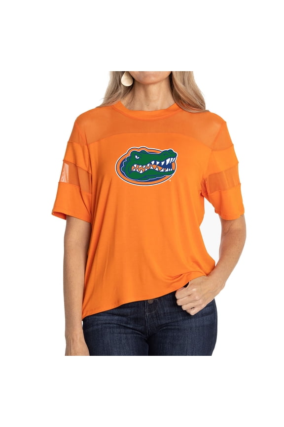 Women's Orange Florida Gators Relaxed Avery Power Mesh Fashion Jersey