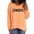 thumbnail image 1 of Women's Orange Oklahoma State Cowboys Bailey V-Neck Tri-Blend Tunic, 1 of 2
