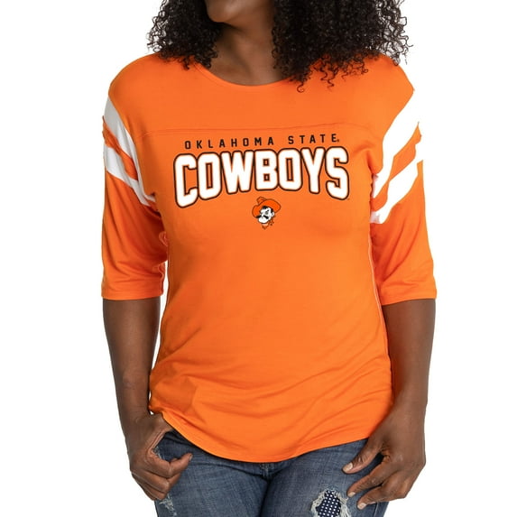 Women's Orange Oklahoma State Cowboys Relaxed Abigail Half-Sleeve T-Shirt