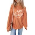 thumbnail image 1 of Women's Orange Pumpkin Thankful Graphic Corded Sweatshirt | [ZhiHiMeRi] | (US 20-22)2XL, 1 of 8
