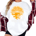thumbnail image 1 of Women's Orange Slice Sunset Graphic Creative Summer Casual T Shirt Comfortable Short Sleeve Round Neck Top White S-5XL, 1 of 5