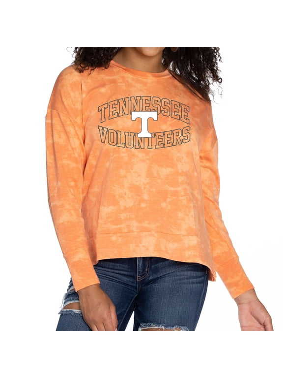 Women's Orange Tennessee Volunteers Brandy Tie Dye Tri-Blend Long Sleeve Top