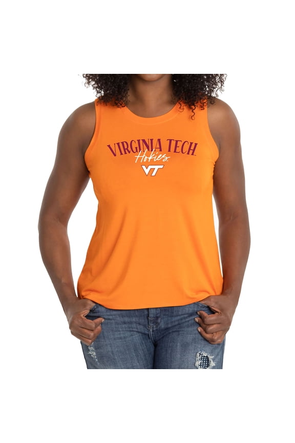 Women's Orange Virginia Tech Hokies Hannah High Neck Tank Top