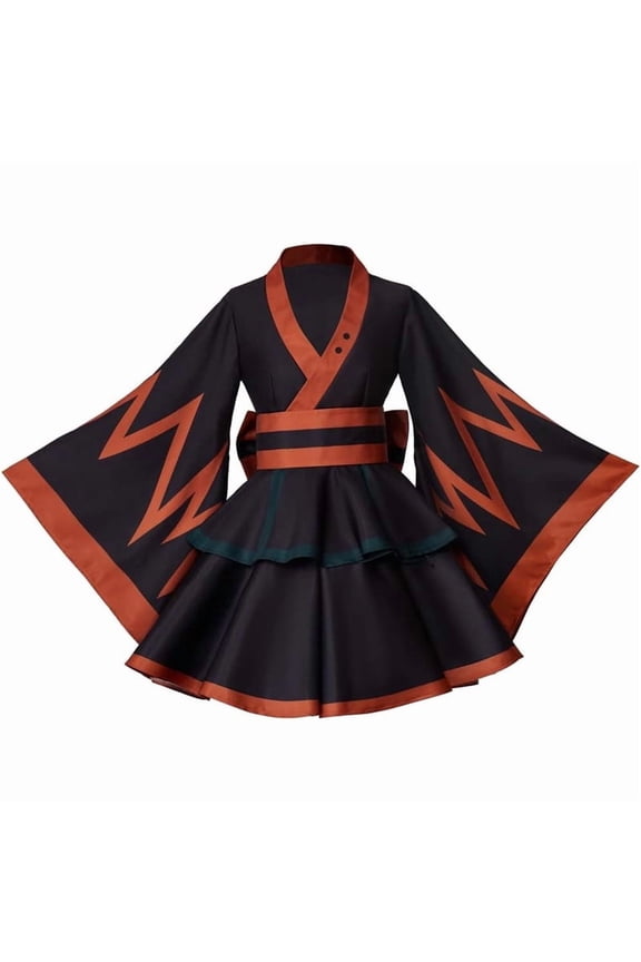 Women's Orange and Black Tactical Style Outfit Top and Skirt Set Hero Combat Fashion Wear