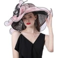 thumbnail image 1 of Women's Organza Church Hat,Fascinator Tea Party Hat,Ruffles Brim Wedding Hat, 1 of 5