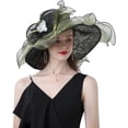 thumbnail image 1 of Women's Organza Church Hat,Fascinator Tea Party Hat,Ruffles Brim Wedding Hat, 1 of 6