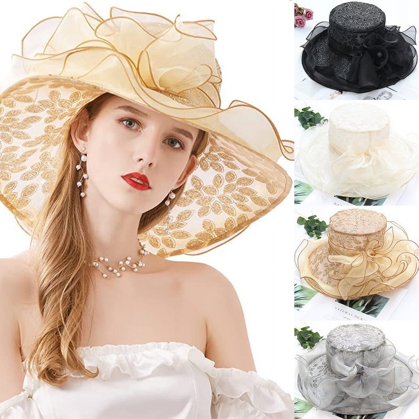 Women's Organza Hat Derby Fascinator for Tea Party Bridal Wedding Dress Hat - Walmart.com Women's Organza Hat Derby Fascinator for Tea Party Bridal Wedding Dress Hat - Walmart.com