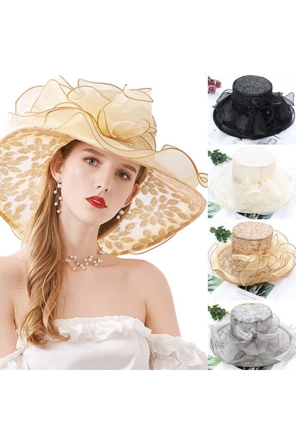 Women's Organza Hat Derby Fascinator for Tea Party Bridal Wedding Dress Hat