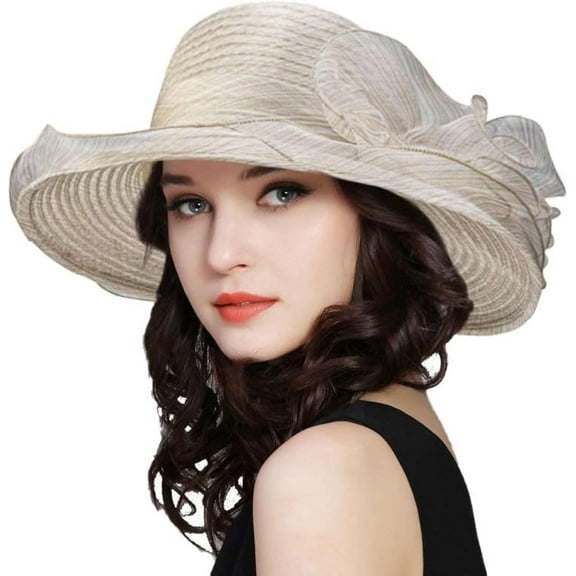 Women's Organza Kentucky Fascinator Hat Cloche Bowler Hat Cocktail Tea Party Wedding Sun Hat