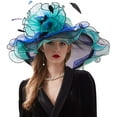 thumbnail image 1 of Women's Organza Saturday Horse Racing Derby Day Wide Brim Church Hat, 1 of 6