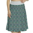 thumbnail image 1 of Women's Oriental Floral Hippie Leaves Motif A-line Printed Skirt Casual Wear, 2XL, Dark Teal Multicolor, by Ambesonne, 1 of 1