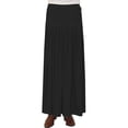 thumbnail image 1 of Women's Original Black Slinky Knit BIZ Style Ankle Length Long Skirt, 1 of 5