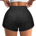 thumbnail image 1 of Women's Originals Shorts, Jersey Sports Shorts, Gym Shorts For Women, Black Denim Pattern Texture, XL, Plus Size Available, 1 of 5