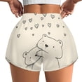 thumbnail image 1 of Women's Originals Shorts, Jersey Sports Shorts, Gym Shorts For Women, Cute Bear Love, 4XL, Plus Size Available, 1 of 5