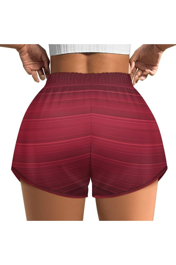 Women's Originals Shorts, Jersey Sports Shorts, Gym Shorts For Women, Dark Red Gradient, XL, Plus Size Available