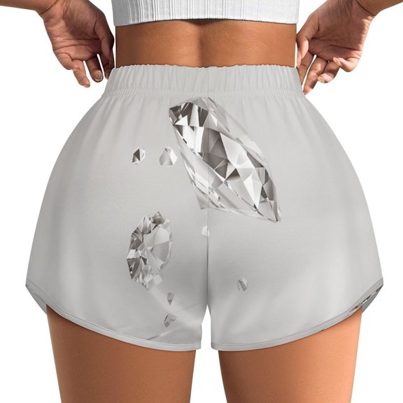Women's Originals Shorts, Jersey Sports Shorts, Gym Shorts For Women, Diamonds, 5XL, Plus Size Available