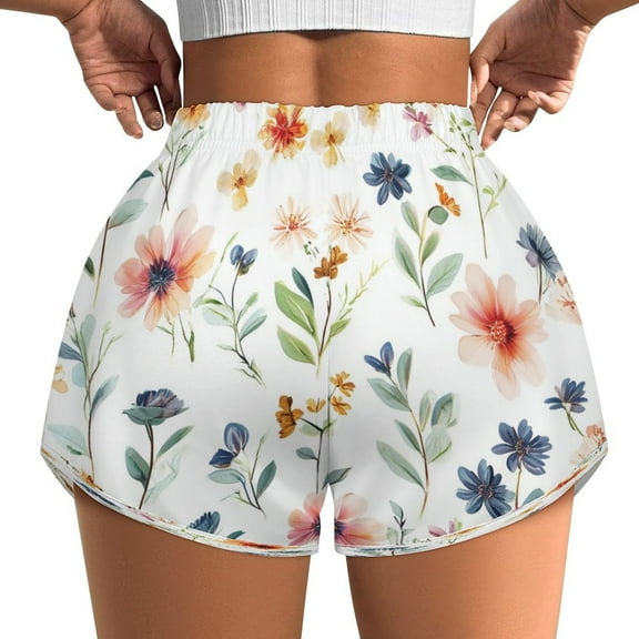 Women's Originals Shorts, Jersey Sports Shorts, Gym Shorts For Women, Flower Plants, L, Plus Size Available
