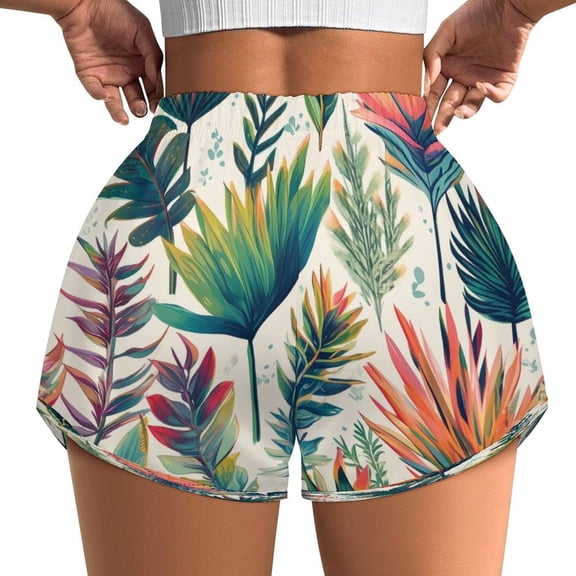 Women's Originals Shorts, Jersey Sports Shorts, Gym Shorts For Women, Leafs Plant, 4XL, Plus Size Available