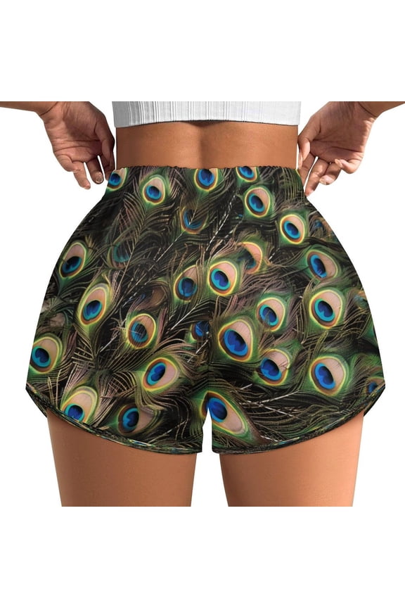 Women's Originals Shorts, Jersey Sports Shorts, Gym Shorts For Women, Peacock, 5XL, Plus Size Available