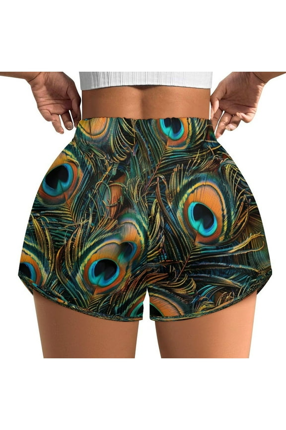 Women's Originals Shorts, Jersey Sports Shorts, Gym Shorts For Women, Peacock, XL, Plus Size Available