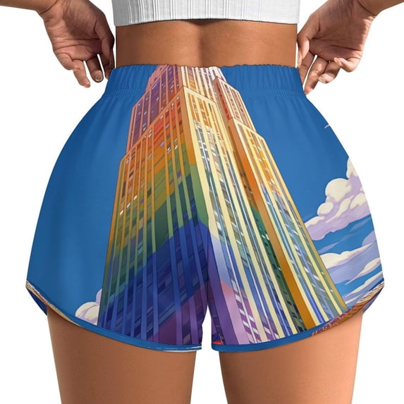 Women's Originals Shorts, Jersey Sports Shorts, Gym Shorts For Women, Pride Manhattan, 4XL, Plus Size Available