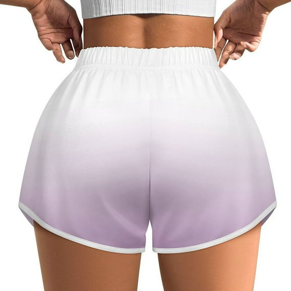 Women's Originals Shorts, Jersey Sports Shorts, Gym Shorts For Women, White Fade Lavender, M, Plus Size Available