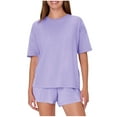 thumbnail image 1 of Women's Originals SuperSoft Comfywear 2 Piece Lounge Boxy T-Shirt & Sleep Shorts Loungewear Set, Limited Time Clear #1, 1 of 6