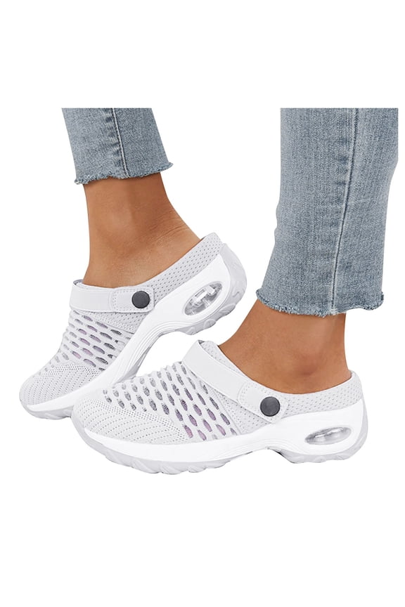 Women's Orthopedic Air Cushion Clogs Slip On Mesh Slippers for Back Support & Comfort