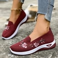 thumbnail image 1 of Women's Orthopedic Breathable Soft Shoes Flower Embroidered Slip On Walking Sneakers Arch Support Shoes, 1 of 6