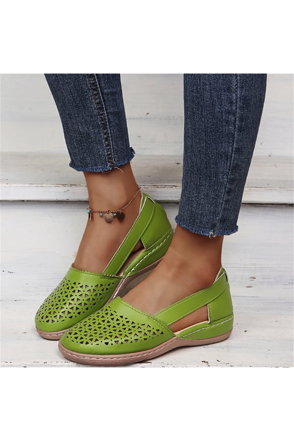 Women's Orthopedic Breathable Soft Shoes Walking Slip on Memory Foam Sneakers Arch Support Canvas Flat Loafers Clearance Sale