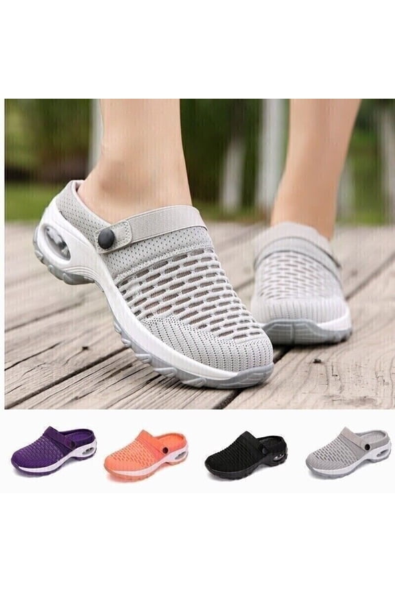 Women's Orthopedic Clogs Slippers Sandals Slip on Stretch Wide Width Arch Mules Summer Mesh Sneaker Lightweight Outdoor Walking Shoes