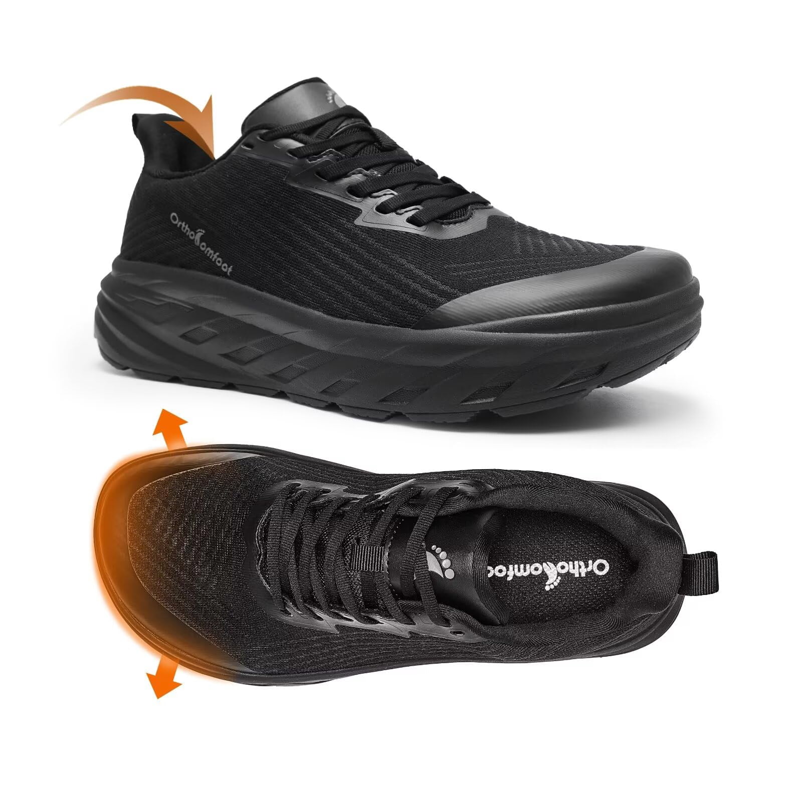 Women's Orthopedic Diabetic Wide Running Shoes: Comfortable Casual Arch Support Plantar Fasciitis Fashion Sneakers, High Arch Work Tennis Walking Shoes for Foot and Heel Pain Relief