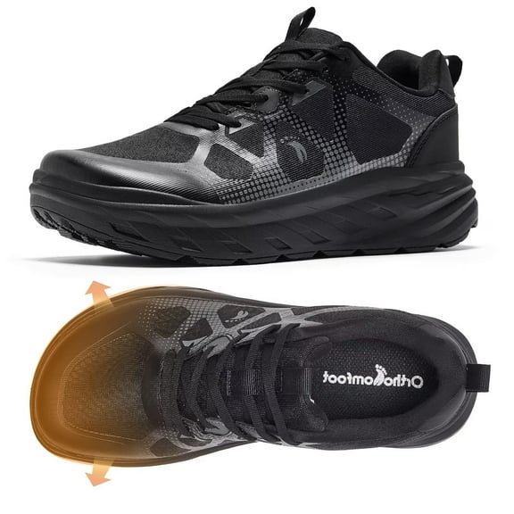 Women's Orthopedic Diabetic Wide Running Shoes: Comfortable Casual Arch Support Plantar Fasciitis Orthotic Sneakers, High Arch Swollen Work Tennis Sports Shoes for Foot and Heel Pain Relief