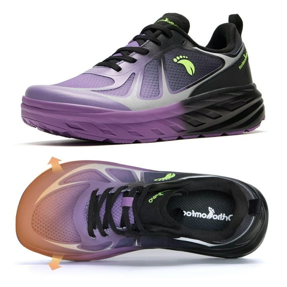 Women's Orthopedic Diabetic Wide Running Shoes: Comfortable Casual Arch Support Plantar Fasciitis Sports Sneakers, High Arch Orthotic Work Tennis Walking Shoes for Foot and Heel Pain Relief